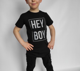 T-Shirt Hey Boy czerń + szary MIMI 