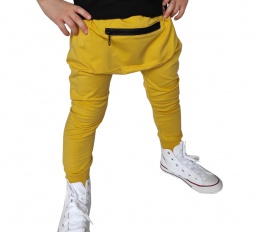 Spodnie z kangurką żółte