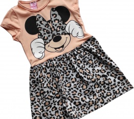 Sukienka Minnie animal brzoskwinia