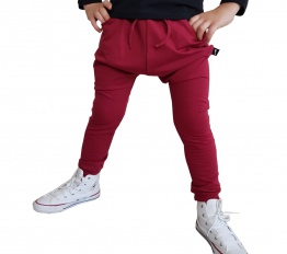 Spodnie  basic style kids bordo ocieplane 