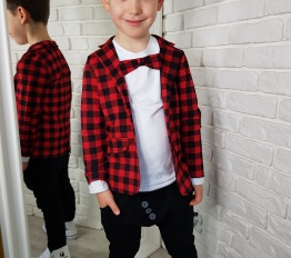 Marynarka Style Kids czerwona krata