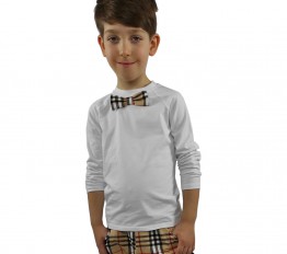 Bluzeczka elegancka z  muchą krata burberry Style Kids