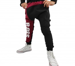 Spodnie BOSS bordo ocieplane
