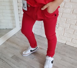 Spodnie Style Kids Basic czerwień 