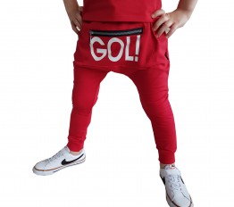 Spodnie z kangurką goal czerwień 