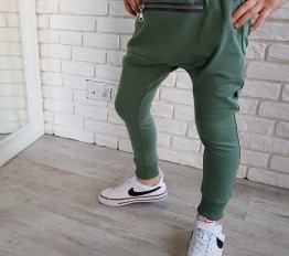 Spodnie z kangurką khaki