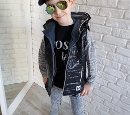 Bezrękawnik  czerń style kids
