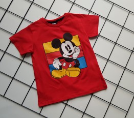 T-Shirt Mickey trio czerwień