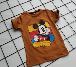T-Shirt Mickey trio brąz