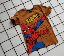 T-Shirt Spiderman brąz