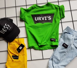 T-shirt nietoperka Urvi's kontrastowa zieleń mikoo
