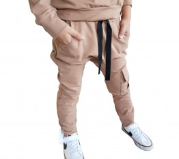 Bojówki style kids street boy karmel