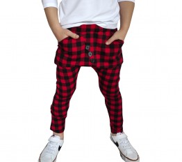 Spodnie eleganckie z dresówki krata Style Kids 