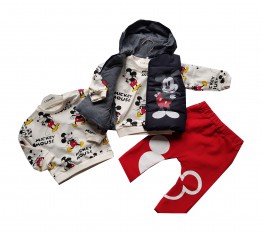 Komplet z bezrękawnikiem Mickey duo granat