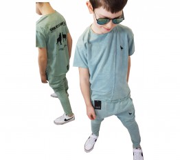 MashMnie T-SHIRT VINTAGE WASH MIĘTOWY WOW