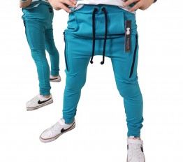Spodnie Despacito zip blue sky