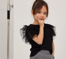 All For KIds bluzka z tiulem czarna
