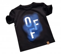 T-Shirt OFF czerń + niebieski MIMI 