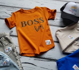 T-shirt FUN KIDS Boss Boy Orange