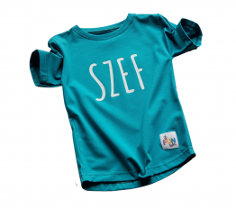 T-shirt FUN KIDS SZEF Turkus