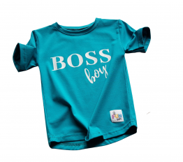 T-shirt FUN KIDS Boss Boy Turkus
