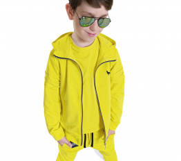 MashMnie BLUZA ROZPINANA WOLVES NEONOWO ŻÓŁTA