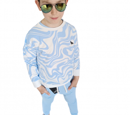 MashMnie BLUZA PRINT NEONOWO BŁĘKITNA