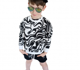 MashMnie BLUZA PRINT NEONOWO CZARNA