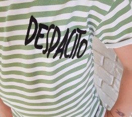 T-shirt Despacito stripes olive