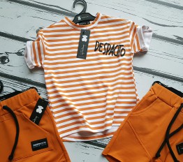 T-shirt Despacito stripes orange