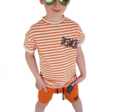 T-shirt Despacito stripes orange