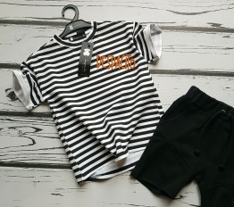 T-shirt Despacito stripes black