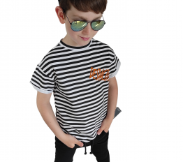 T-shirt Despacito stripes black