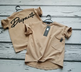 T-shirt Despacito dekatyzowany beige