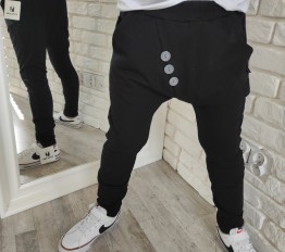 Spodnie eleganckie z dresówki czarne Style Kids