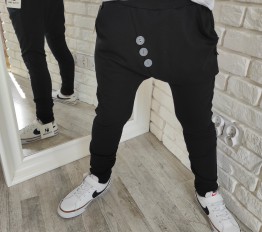 Spodnie eleganckie z dresówki czarne Style Kids