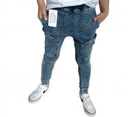 All For Kids spodnie jeansowe front pocket blue
