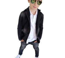 All For Kids Garnitur jeans Marynarka + Spodnie czarny 
