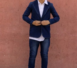 All For Kids Garnitur jeans Marynarka + Spodnie granat 