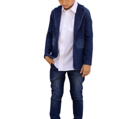 All For Kids Garnitur jeans Marynarka + Spodnie granat 