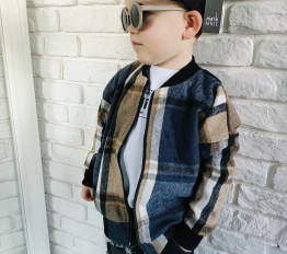 All For Kids bomberka w kratę beżowa 