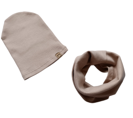 Czapka + komin prążek latte MIMI