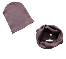 Czapka + komin prążek flat white MIMI
