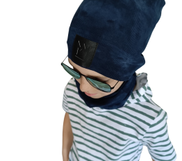 Czapka + komin dekatyzowany granat MIMI
