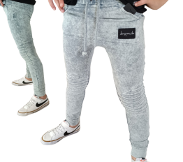 Spodnie Despacito dekatyzowane classic niebiesko-szare