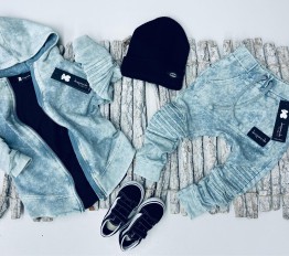 Bluza Despacito dekatyzowana classic niebiesko-szara