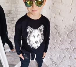 MashMnie LONGSLEEVE WOLF CZARNY