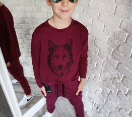 MashMnie LONGSLEEVE WOLF BORDO