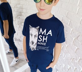 MashMnie T-SHIRT WOLF GRANATOWY