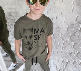 MashMnie T-SHIRT WOLF KHAKI